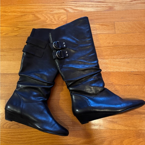 Coach and Four Wheeler-St Black leather Slouch Knee Boots - Picture 6 of 8